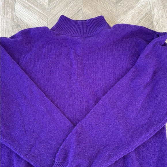 Charter Club Cashmere Purple Turtleneck Sweater small - Picture 3 of 5